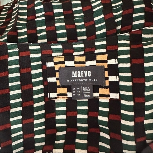 MAEVE Anthropologie Gianna Geometric Retro Midi Dress Size 12 - Picture 8 of 9